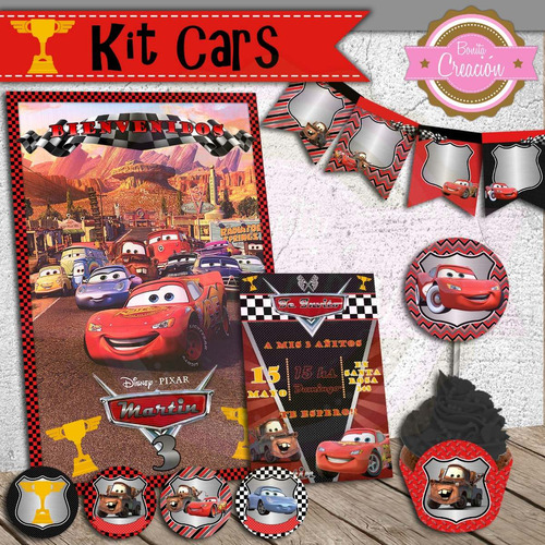 Kit Imprimible Cars - Cumple/baby Shower/candy Bar