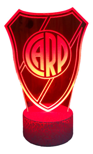 Lámpara Led Insignia Argentina River Plate 7 Colores En Uno