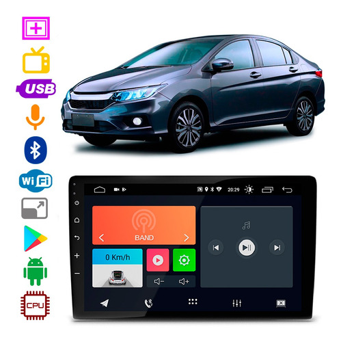 Mp5 Honda City 2015 A 2021 Faaftech 9 Pol Bt Usb Android App