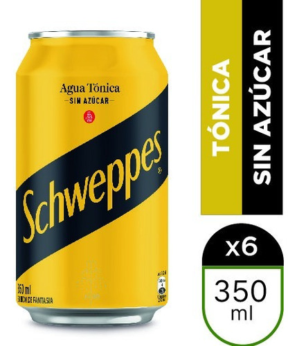  Agua Tónica Zero Schweppes Lata 350 Cc - Pack 6 Unid