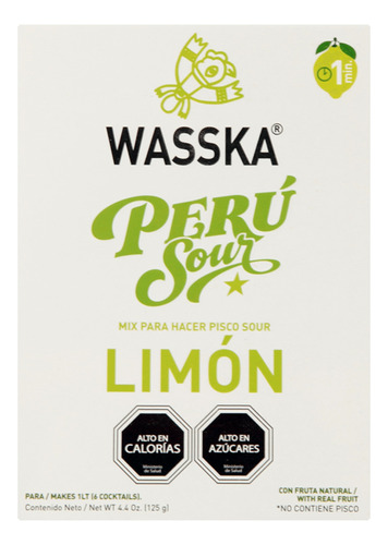 Mix Para Pisco Sour Peruano Limón Wasska Para 1 Litro