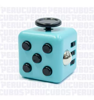 Cubo Relajante Antiestres Turquesa Con Negro Fidget Cube