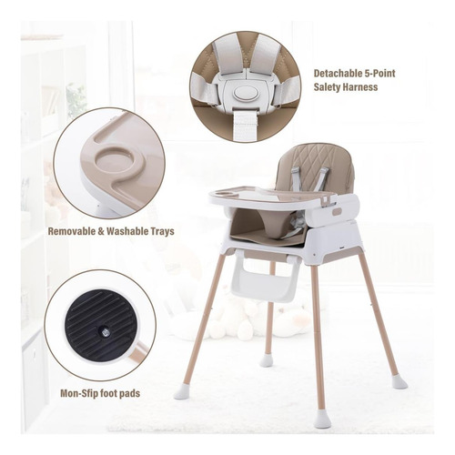3 En 1 Silla Alta Para Bebés, Refuerzo De Silla De Para Para
