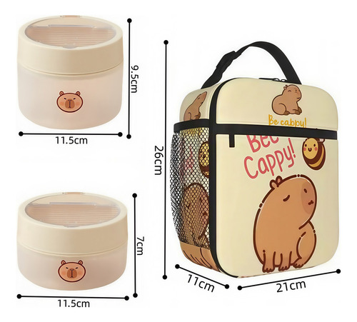 Set De Loncheras Con Estampado De Capibara