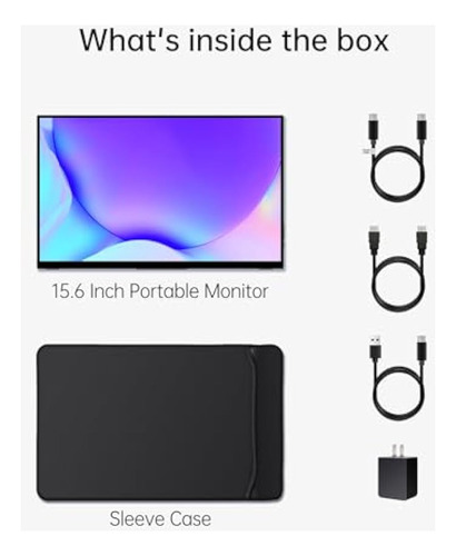 Monitor Portátil De 15.6 Pulgadas, Pantalla Táctil