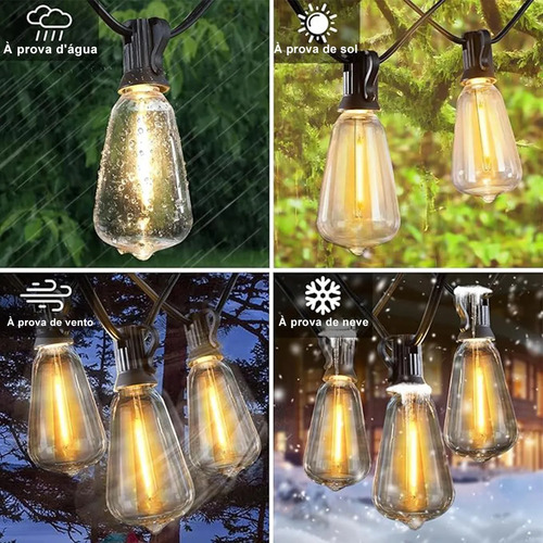 30m Incluindo Lâmpada Cordão Varal De Luzes Festão Decoração