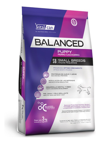 Alimento Vitalcan Balanced Cachorro Raza Pequeña 7,5 Kg