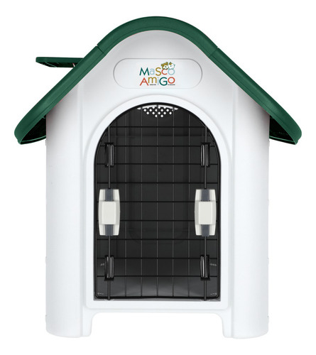 Casa Para Perro Térmica Mascoamigo Con Puerta Razas Chicas Color Verde Musgo