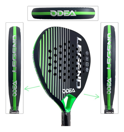 Paleta Padel Odea Legend Full Carbon Importada Con Funda