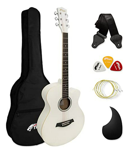 Kit Guitarra Acústica Tigre, Diestro, Blanca, Tamaño Complet