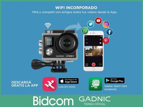 Camara Deportes Gadnic Go 4k Pro Wifi Pantalla Touch Accesor