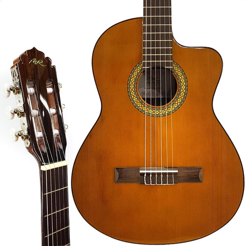 Guitarra Clasica Concierto Con Corte Tapa Cedro Maciza C1s