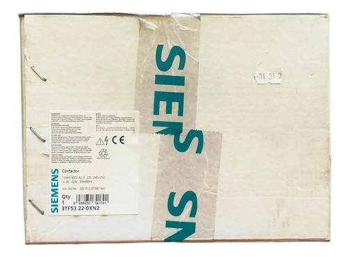 Contator Siemens 3tf53 22-0xn2 205a 220v 2na+2nf