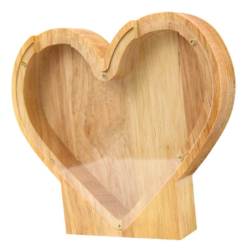 Hucha De Madera Con Forma De Corazón, Caja De Billetes