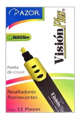 Resaltador vision plus amarillo Azor