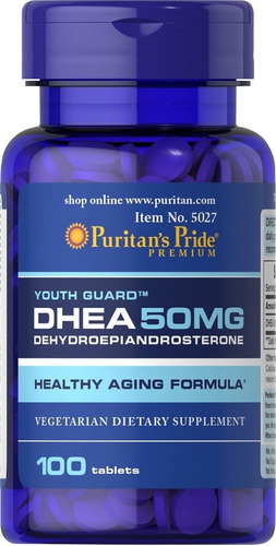 Dhea 50mg 100 Tabletas Libido Salud Sexual Energia Vigor Sabor Sin Sabor