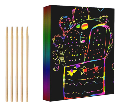 Xyl Set S Scratch Paper Art, 50 Piezas, Papel De Rascar