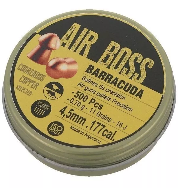 Balines Apolo Barracuda Air Boss 4.5 Mm 500 Un Cobre 11 Gr