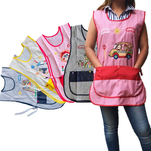 50 Batas Educadora Mil Rayas Mandil Maestra Preescolar