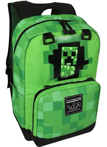 Mochila Escolar Infantil Minecraft Emerald Survivalist