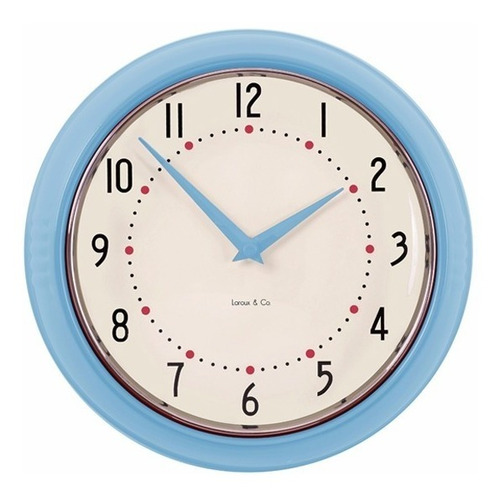 Reloj De Pared Turquesa Marco Metal