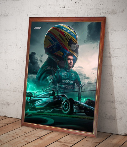 Cuadro Decorativo Poster Fernando Alonso 2023 F1 Fórmula 1 