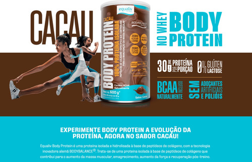 Kit 3 Body Protein Cacau Equaliv Proteína Colágeno Bcaa 600g