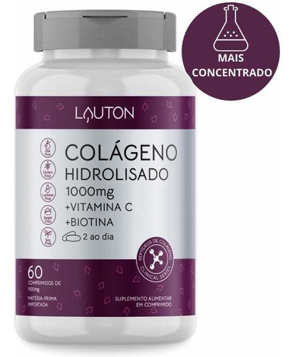 Suplemento em comprimidos Lauton Nutrition  Colágeno hidrolisado proteínas Colágeno hidrolisado em pote 60 un