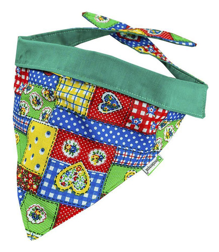 Bandana Para Cachorro Festa Junina Estampada Verde