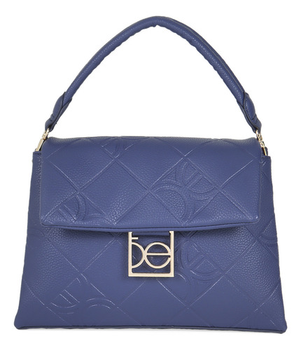 Bolsa Satchel Cloe Para Mujer Tapeta Con Broche Imán Color Azul marino