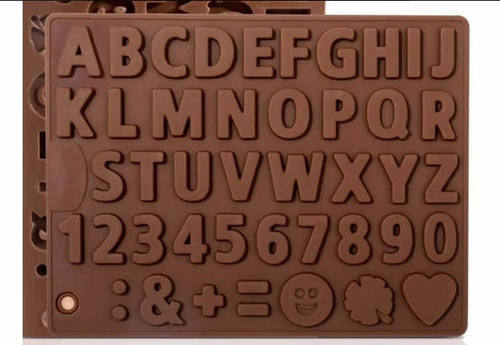 Molde Silicon Letras Y Números Para Chocolates Repostería