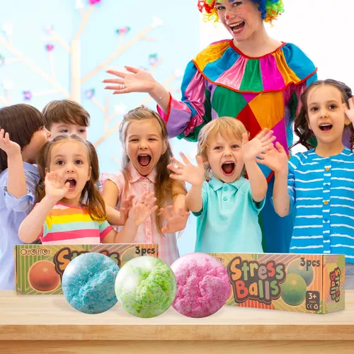 Pelotas antiestrés azules con purpurina para niños y adultos – Pelota  sensorial elástica para aliviar el estrés, tirar y apretar, bola de masa  para