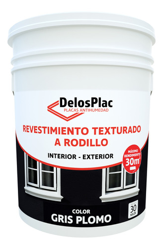 Revestimiento Texturado A Rodillo Color Gris Plomo 30kg