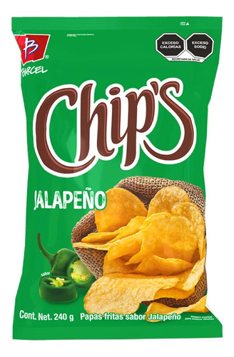 2 Pack Papas Fritas Jalapeño Chips Barcel 240
