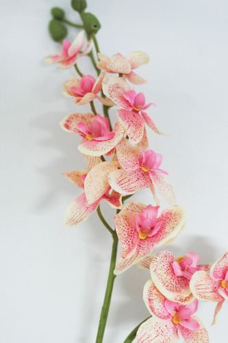 Kit 5 Orquídeas Rosas Comfolha Tecido 45cm Floresartificiais