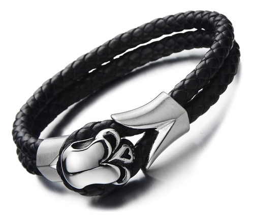 Coolsteelandbeyond Biker Gótico Pulsera De Calavera Para Hom