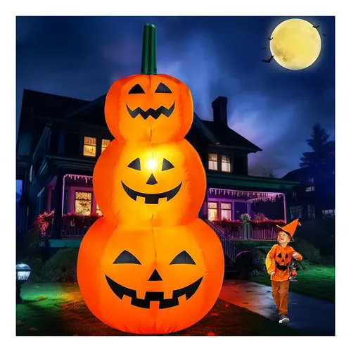 Joiedomi - Decoración inflable de Halloween de 1.83 metros, fantasma y calabaza, decoración
