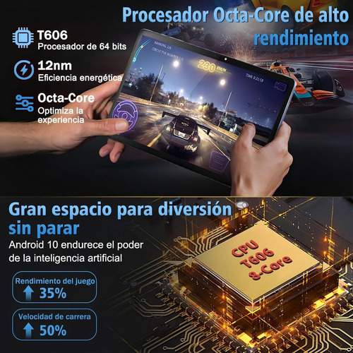 Tablet 10.1'' Pad Hd Android 4+128 Gb Memoria Dual Sim Wifi