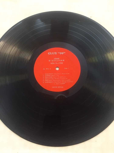 John O Sullivan Club 99 Disco Vinilo Lp Limited Edition (Usado)