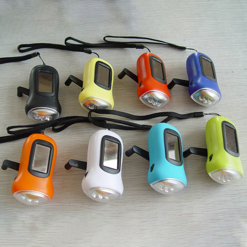 Mini Linterna Portátil Con Manivela Led Con Energía Solar