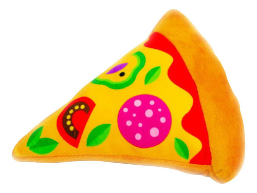 Juguete De Peluche Para Mascotas Pizza Con Sonido Color Café