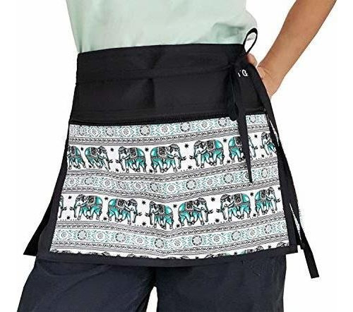 Tg888 Chic Waist Apron With 3 Zipper Pockets Thai Ident