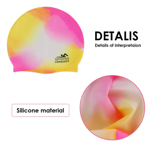 Gorro De Natación De Silicona Unisex Impermeable Colorido Si
