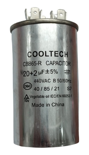  Capacitor Aire Acondicionad 20 + 2 Mf Dual 