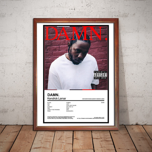 Kendrick Lamar Poster Album Damn En Cuadro 