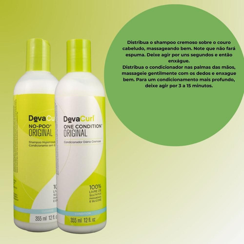 Devacurl No-poo Original Kit Shampoo E Condicionador 355ml