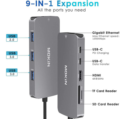 Adaptadores Usb C Para Macbook Pro/air,mac Dongle Con 3 ...