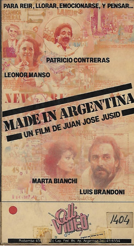 Made In Argentina Vhs Luis Brandoni Patricio Contreras Hugo