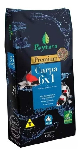 Ração Para Carpas Poytara Mix Premium 6x1 - 1,5kg