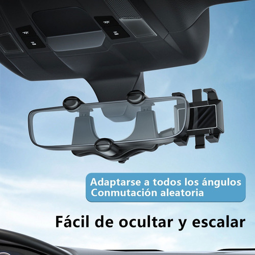 Imagen 2 de 9 de Soporte Celular Auto Porta Espejo Retrovisor Girar 360 Grado